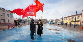 Митинг коммунистов состоялся 10 марта Анна Огородник, UlanMedia