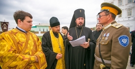 Забайкальским казакам торжественно вручили знамя в Улан-Удэ Анна Огородник, UlanMedia