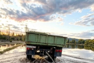 Дорогу подтопило, уровень воды меняется администрации Закаменского района