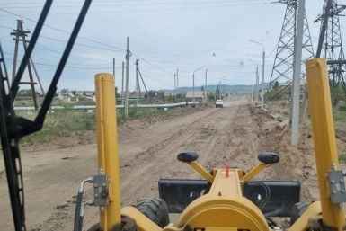 В бурятском Гусиноозёрске ремонтируют улицу Проезжая по нацпроекту