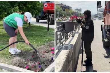 В Улан-Удэ зелёные насаждения поливают ежедневно