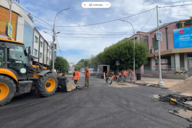 На главной пешеходной зоне города завершили подготовку основания и начали укладку покрытия мэрия Улан-Удэ