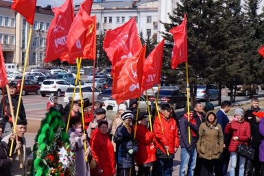 Торжественный митинг, посвященный 145 годовщине со Дня рождения Владимира Ильича Ленина Эльвира Долговых, UlanMedia