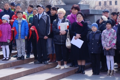 Торжественный митинг, посвященный 145 годовщине со Дня рождения Владимира Ильича Ленина Эльвира Долговых, UlanMedia