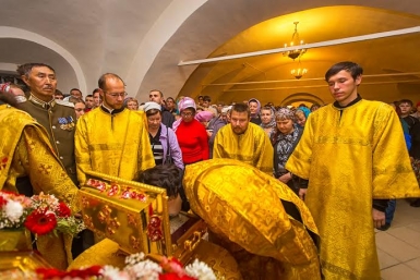 Жители Бурятии молились перед ковчегом с мощами святого князя Владимира Анна Огородник, UlanMedia