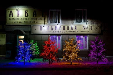 Светящийся сад около гостиницы Арбат Александра Данилова, UlanMedia