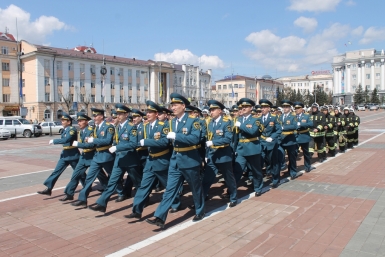 Парад сотрудников МЧС Василий Тараруев, UlanMedia