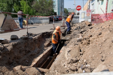 Ремонтные работы на улице Каландаришвили Александра Данилова, UlanMedia