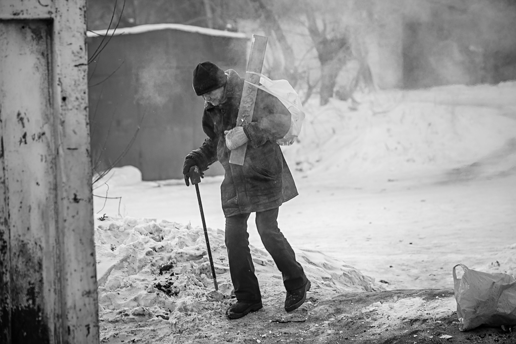 Зимние будни улан-удэнских БОМЖей , Фото с места события собственное