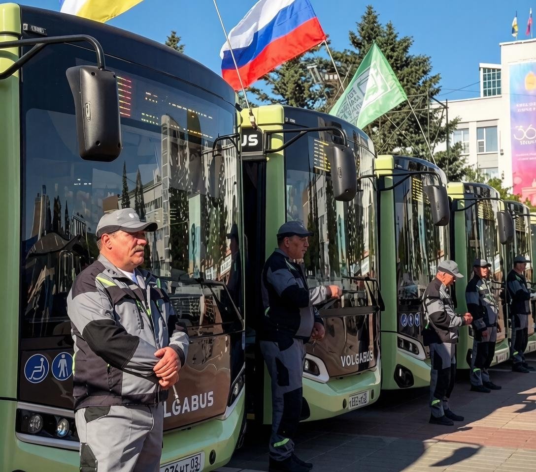 В Улан-Удэ поступили девять новых автобусов марки &quotВолгабас&quot мэрия Улан-Удэ