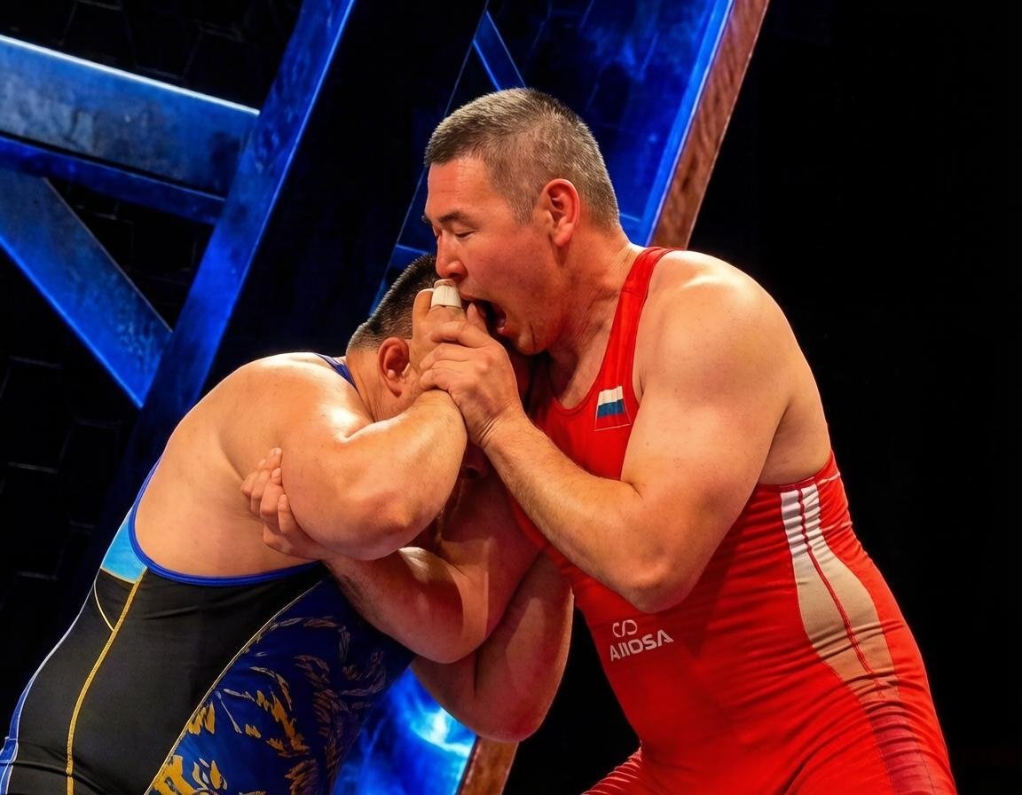 На чемпионате России по вольной борьбе инцидент вызвал споры в соцсетях и среди зрителей. кадр из видео